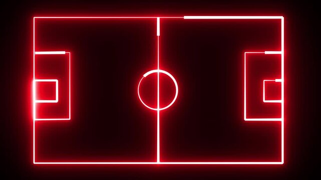 Animation of sports stadium icon world cup stadium line icon. Neon soccer area. football stadium with neon, shiny lights.