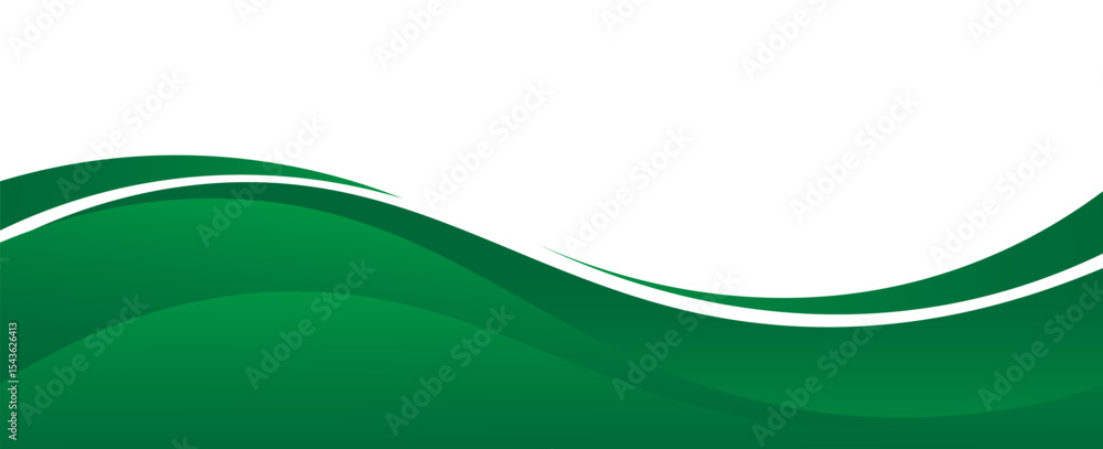 Poster vector green line background curve element with white space for text and message design, overlapping