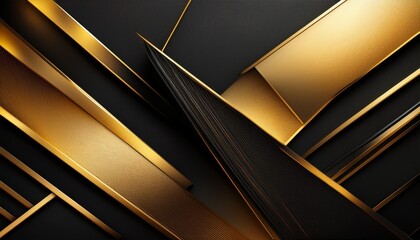 abstract background black gold sleek metallic wall layers geometric shape and line innovative minimal modern theme