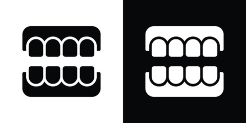 False jaw icon collection. line stroke icon. EPS 10