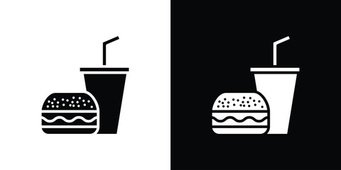 Fast food icon collection. line stroke icon. EPS 10