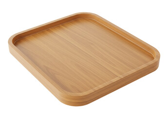 Isolated Empty Wooden Tray