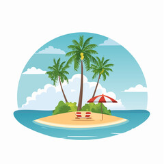 Scenic tropical beach paradise on exotic island