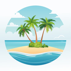 Scenic tropical beach paradise on exotic island