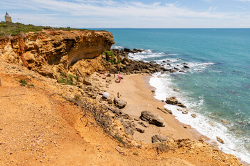 Beautiful Calas de Roche beach in Conil de la Frontera, Cadiz, Spain