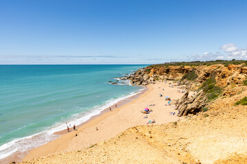 Beautiful Calas de Roche beach in Conil de la Frontera, Cadiz, Spain