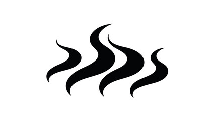 Heat wave vector icon in black silhouette showing rising steam or heat lines, ideal for temperature, sauna, food hotness, or warm climate concepts.