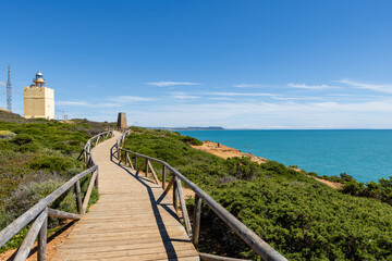 Beautiful Calas de Roche beach in Conil de la Frontera, Cadiz, Spain