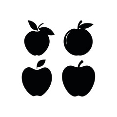 Collection of Simple Apple and Orange Silhouettes Perfect for Logos, Branding, and Design Projects