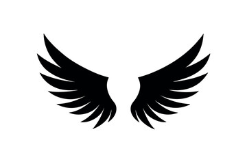 Obraz premium Majestic Black Wings Illustration Powerful Symbol of Freedom, Flight, and Soaring Heights, Perfect for Design Projects
