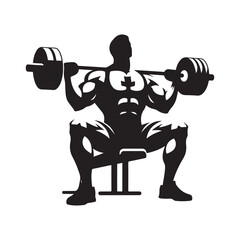 gym workouts vector silhouette clip art logo design illustration