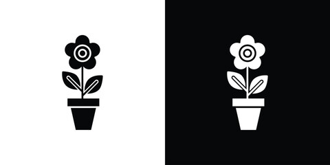 Flowerpot icon collection. line stroke icon. EPS 10