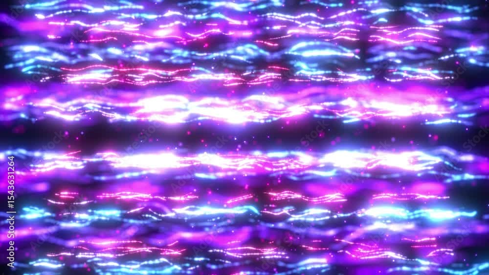 Poster abstract colorful digital dynamic waves of particles with light motion lights background, data flow,