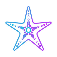 Colorful starfish illustration with decorative elements and dots  