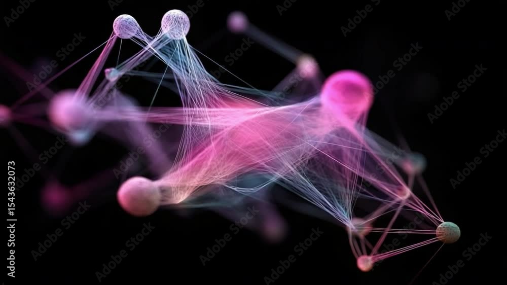 Aufkleber Abstract Network: a network of interconnected nodes and lines, forming an abstract representation of a complex system, showcasing the elegance of connection.