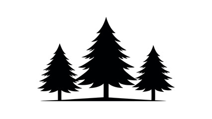 Pine Trees Silhouette Vector Illustration, Forest Landscape Design for Nature Projects, Outdoor Branding, Camping Graphics, Environmental Themes, and Adventure Posters