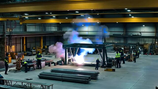 Industrial Metal Cutting Explosion