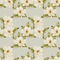Floral watercolor pattern for fabric and wallpaper design with seamless repeat style