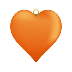 Christmas and New Year tree decoration in the form of a orange heart. Vector illustration