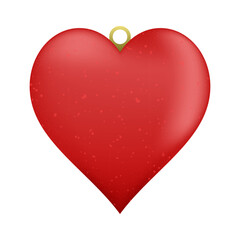 Christmas and New Year tree decoration in the form of a red heart. Vector illustration