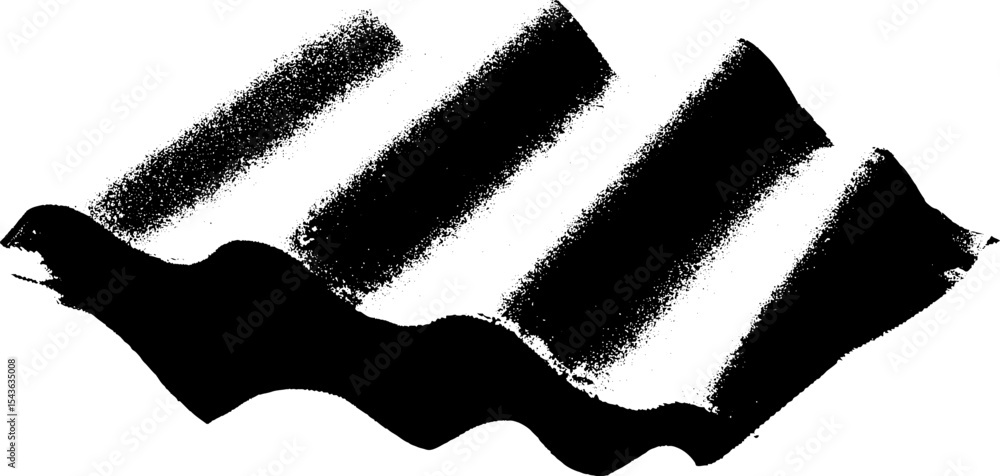 Aufkleber folded plate roof fragment in high contrast black and white design for architecture visualization