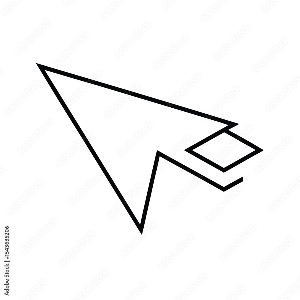 Poster Simple vector illustration of a computer cursor or arrow in modern line art style