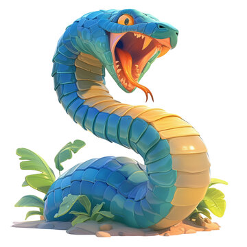 Fototapeta Dynamic snake game illustration transparent background illustrator design vibrant environment