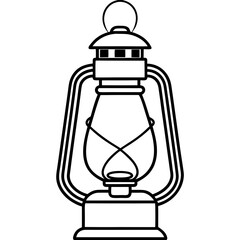 Rechargeable Electric Lantern – Outline Vector Style Illustration