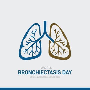 world bronchiectasis day creative poster, banner, social media post, postcard, background, backdrop, template, greetings card, web banner, cover design etc.