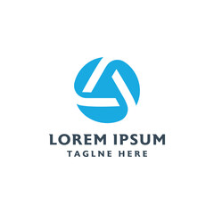 Letter A circle solution logo design concept creative monogram shape