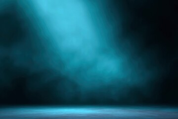 Dark blue background with spotlight shining on the floor creating a smoky effect