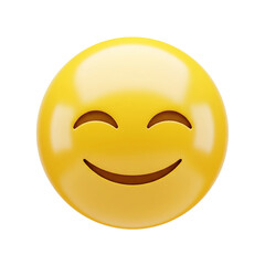 Fototapeta premium 3D Render of a Yellow Smiling Emoji Face