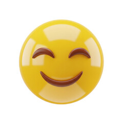 Fototapeta premium 3D Render of a Yellow Smiling Emoji Face