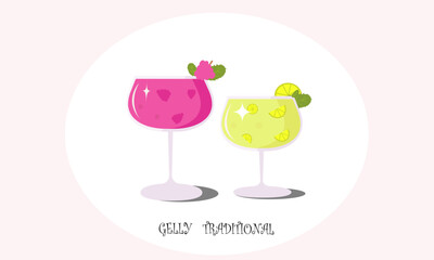 vector illustration jelly RASPBERRY, LEMON,