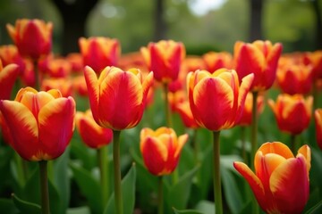 Vibrant tulips bloom in Brooklyn Botanic Garden's spring display , springtime, bbg