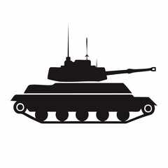 Fototapeta premium A detailed black and white illustration of a military tank on a white background