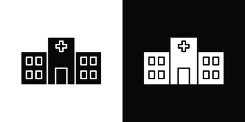 Hospital building icon collection. line stroke icon. EPS 10