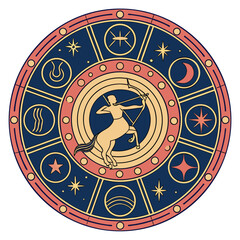 A vintage American football emblem with a ribbon, a circle design, and a grunge texture is a perfect icon for an old-school sports stamp or label illustration