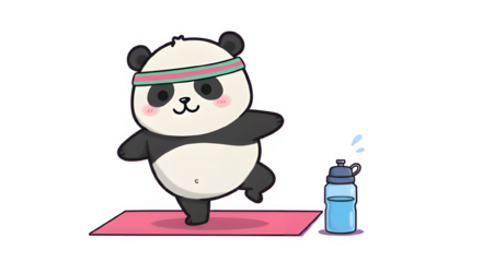 Panda doing yoga
