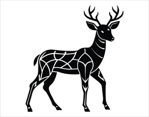 Obraz premium Abstract Deer Silhouette for Tattoo, Logo, or Poster