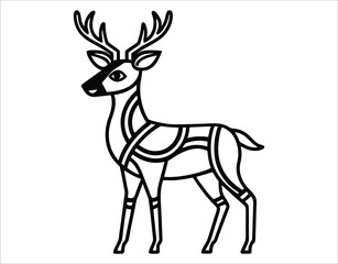 Obraz premium Deer Logo Template – Tribal Vector Design