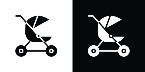 Jogging stroller icon collection. line stroke icon. EPS 10