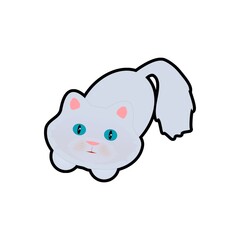 Linda Gatita prediseñada vectorial de gata esponjosa. 