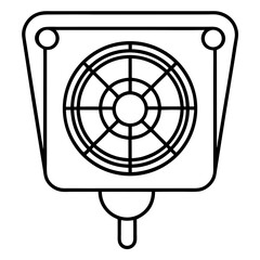 Wall-Mounted Fan Regulator with Turn Dial – Vector Line Art Illustration