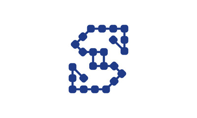 Letter S Circuit Tech Logo Design – Modern S Logo with Integrated Circuit Lines for Technology and Innovation Branding