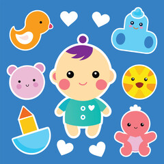 Cute Kawaii Baby Stickers Collection