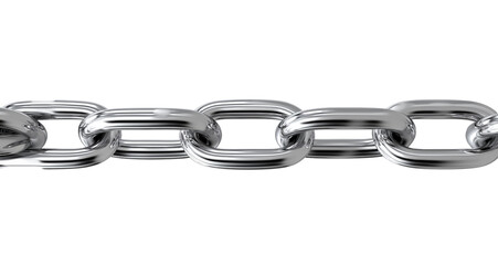 Obraz premium Close-up of Metallic Chain Links Showcasing Strength and Durability on isolated background, generative ai 