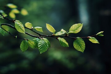 Wet Leaf on Branch