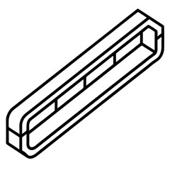 Wall-Mounted Wire Duct or Routing Channel – Outline Design Illustration