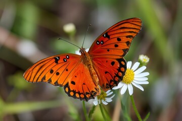 Fototapeta premium Orange Butterfly on Flower